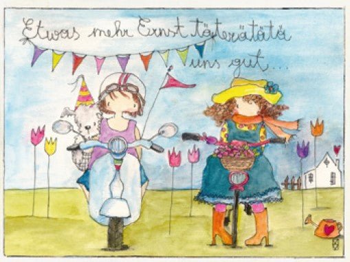 Michaela Mara, Kunstbillet Klappkarte BQMA1232 - Weinatelier Agnes