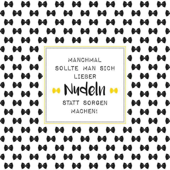 ppd Lunchservietten Nudeln Napkin 33x33 mit Spruch "Manchmal sollte man sich lieber Nudeln, statt Sorgen machen!", 20 Stück, 3-lagig