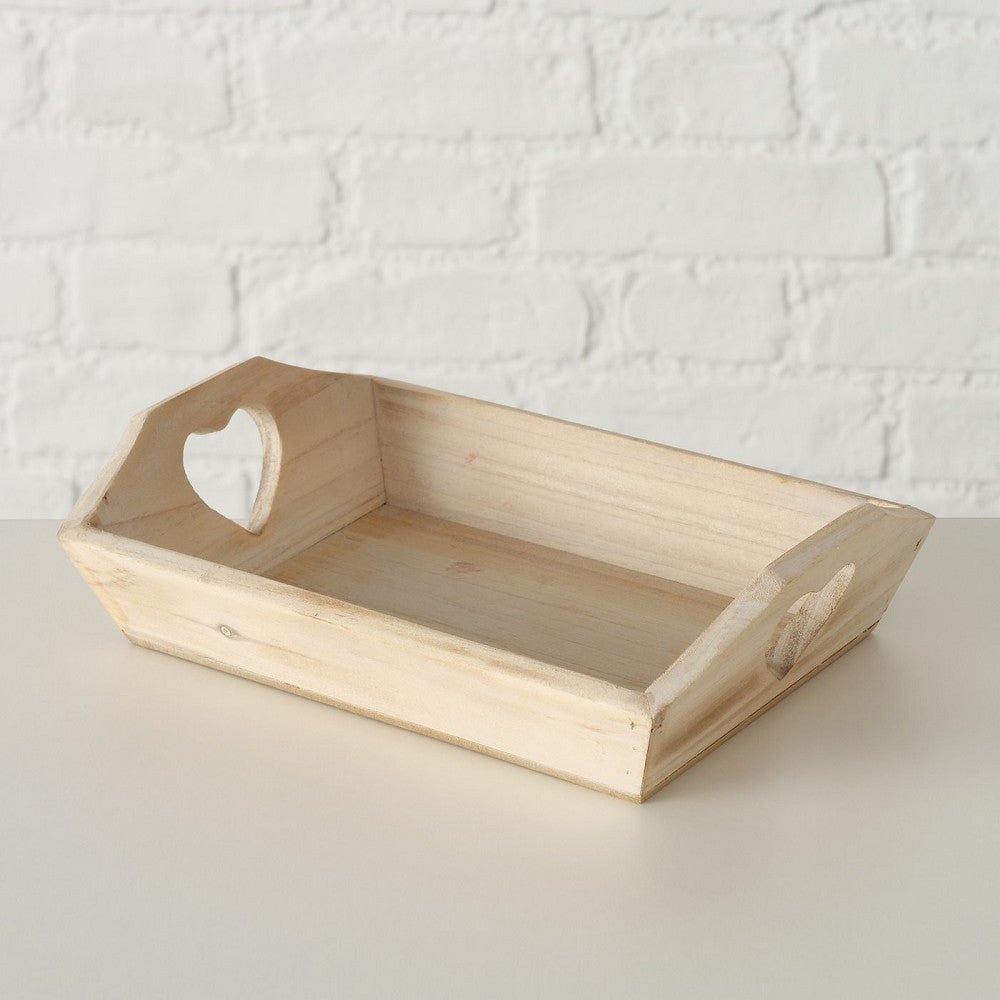Tablett Herz, B 14 cm, L 20 cm, H 6 cm, Holz - Weinatelier Agnes