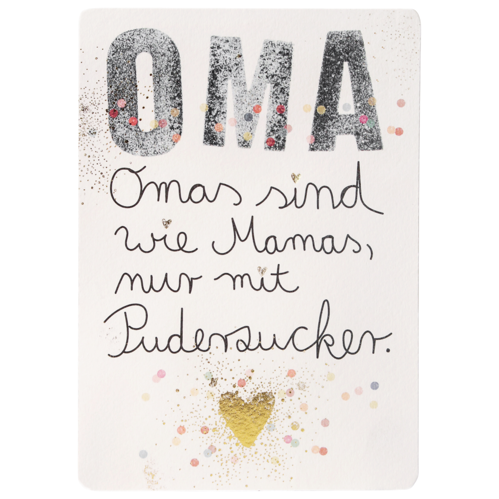 Family Postcard Oma Good old friends Spruch Postkarte
