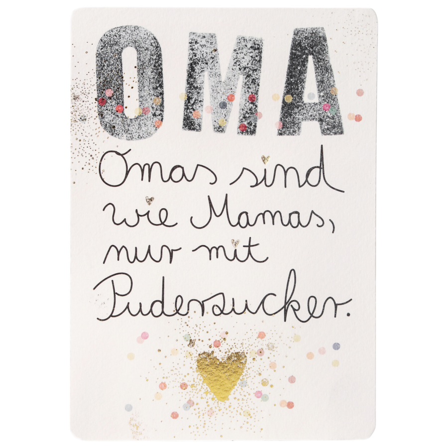 Family Postcard Oma Good old friends Spruch Postkarte