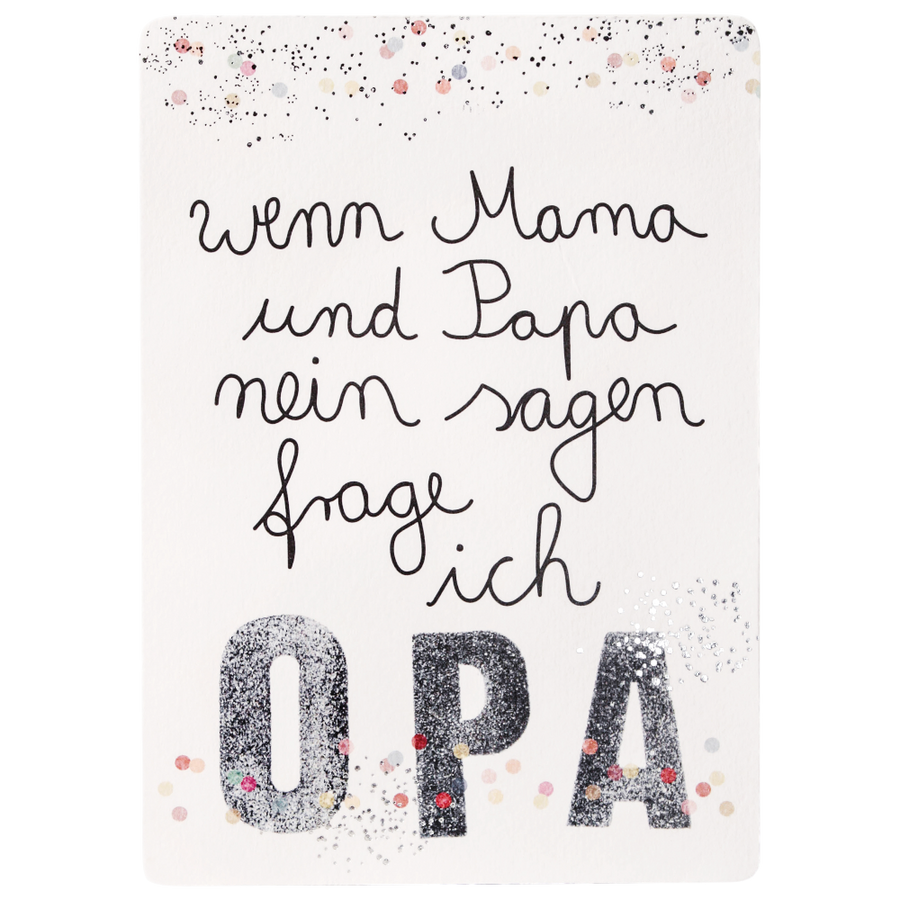 Family Postcard Opa Good old friends Spruch Postkarte