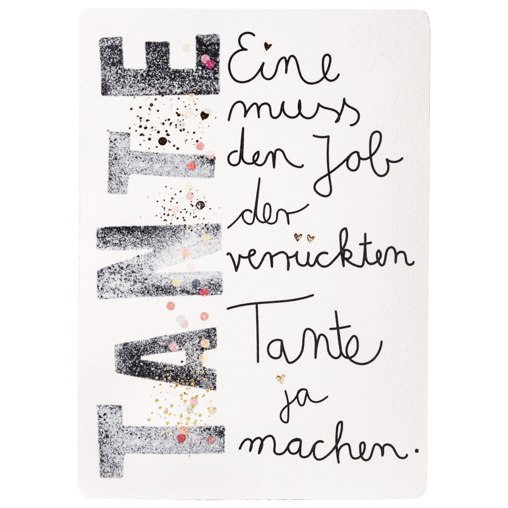 Family Postcard Tante Good old friends Spruch Postkarte