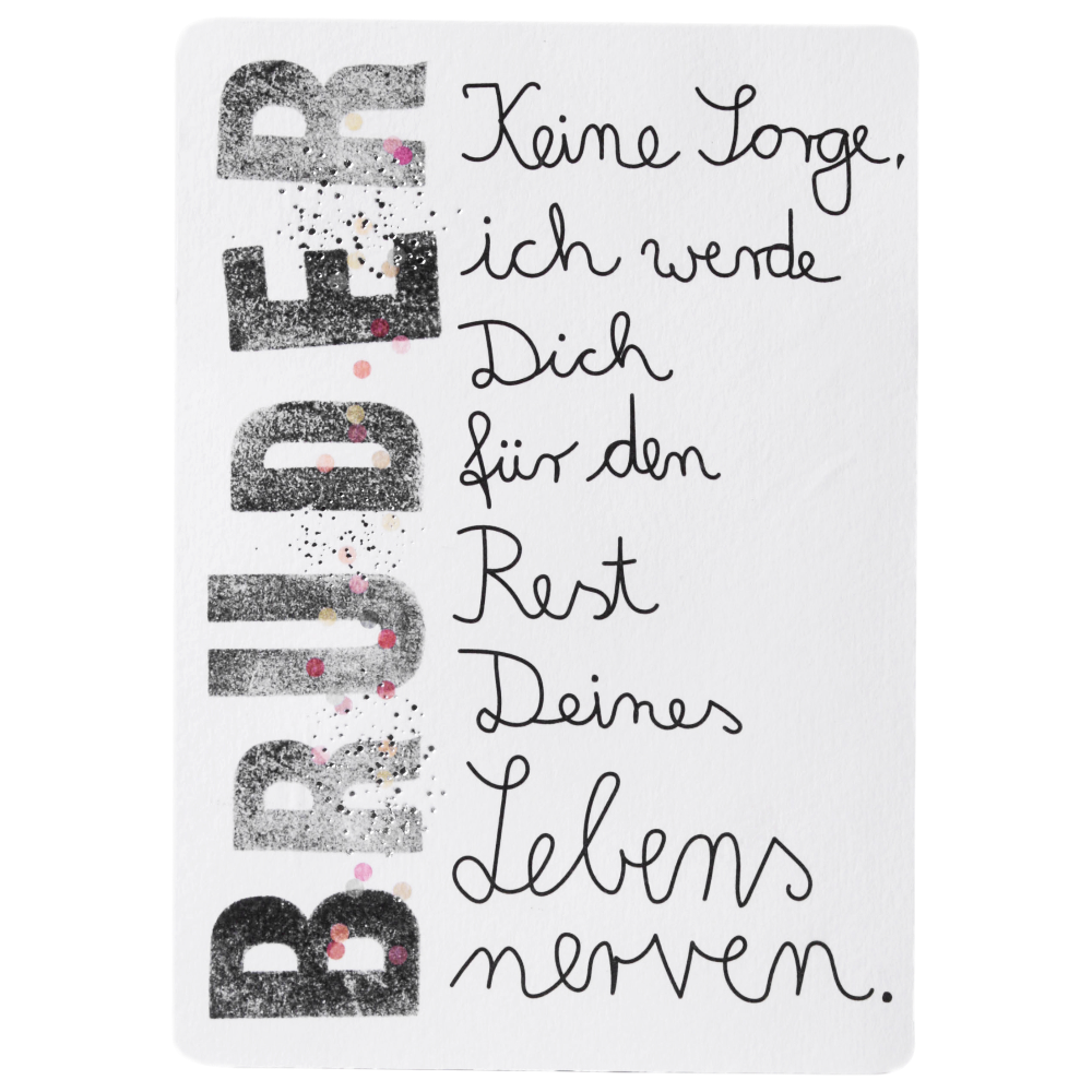 Family Postcard Bruder Good old friends Spruch Postkarte