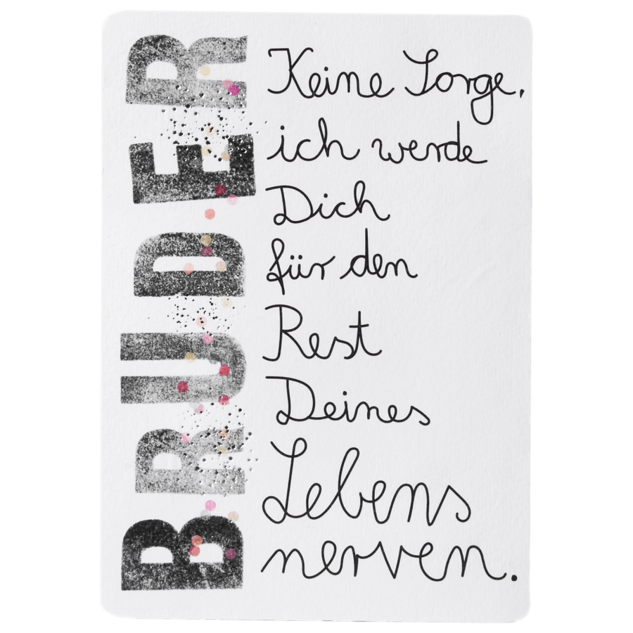 Family Postcard Bruder Good old friends Spruch Postkarte