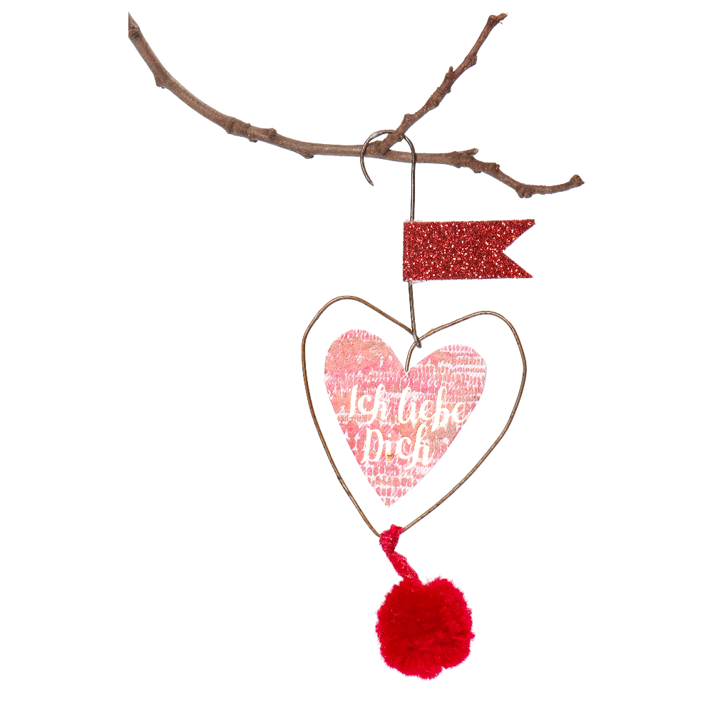 Mini PomPom Herz Ich liebe Dich Good old friends Ornament