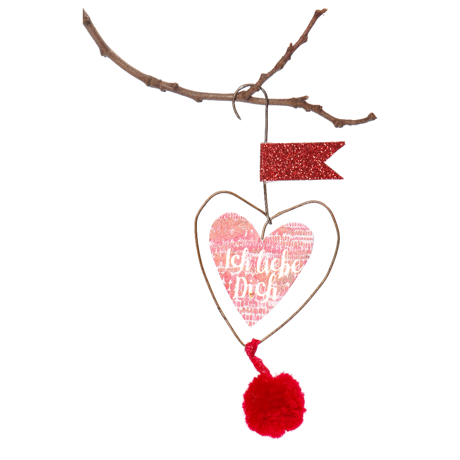 Mini PomPom Herz Ich liebe Dich Good old friends Ornament