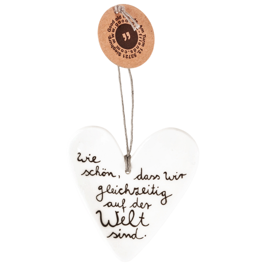 Herzgeschichte Welt Good old friends Porzellanherz