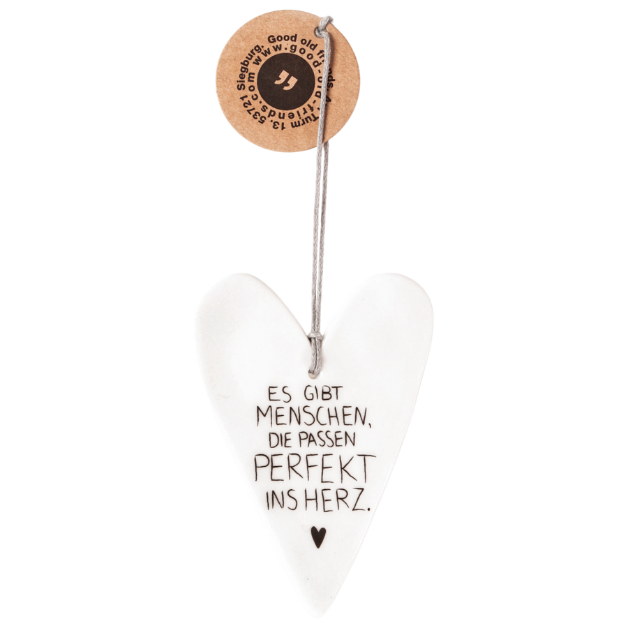 Herzgeschichte Herz Good old friends Porzellanherz