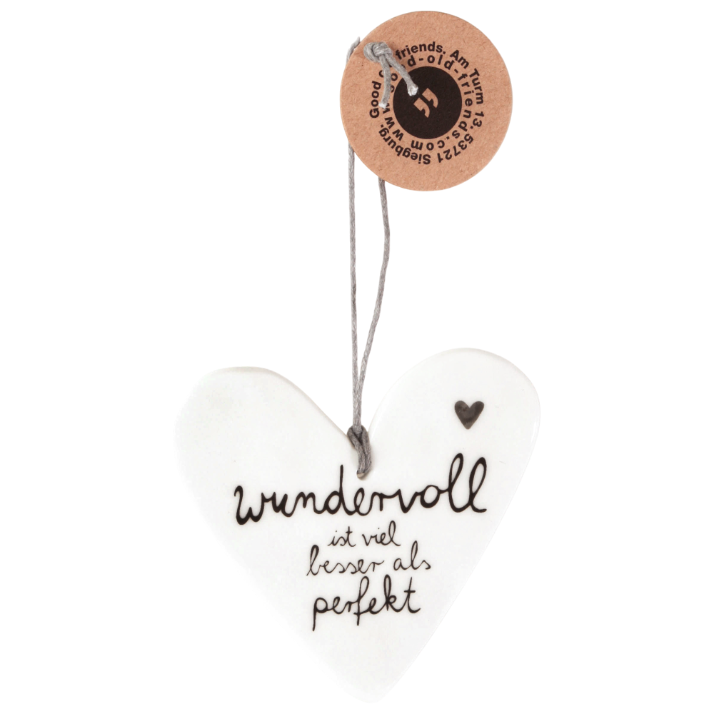 Herzgeschichte wundervoll Good old friends Porzellanherz