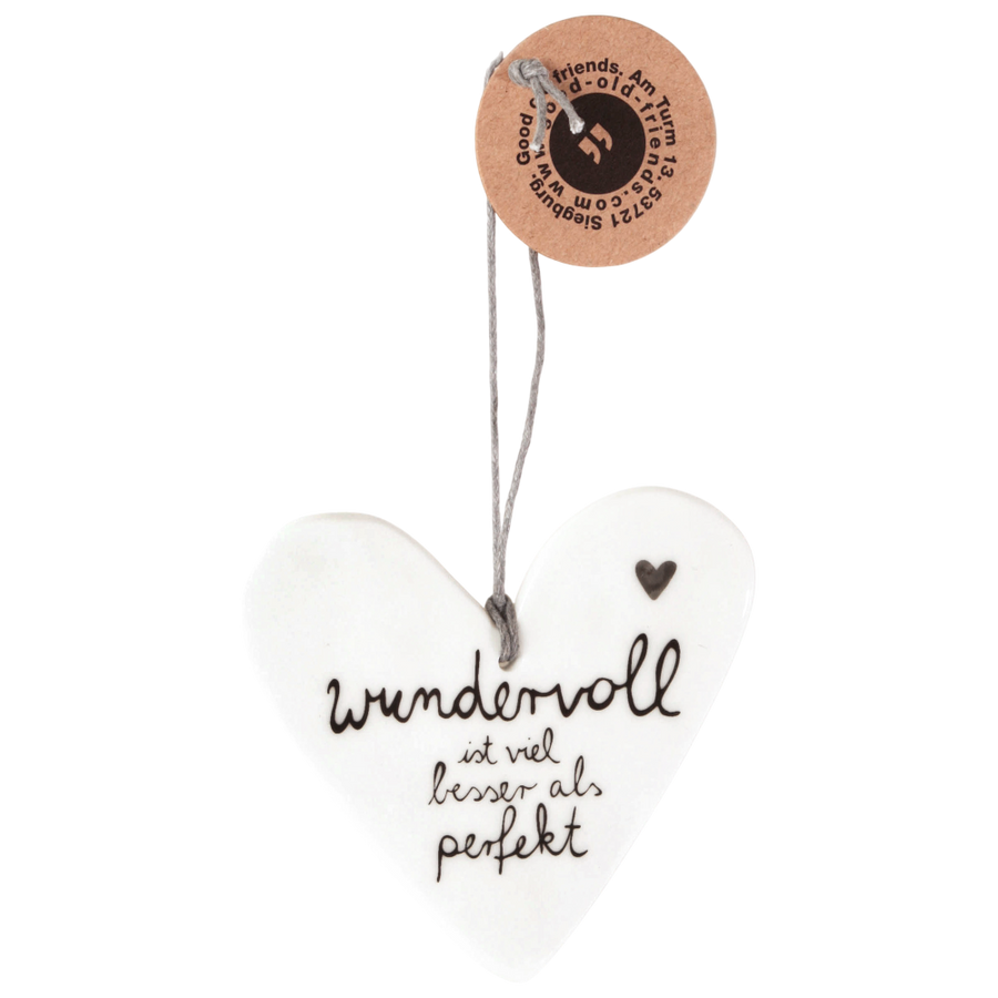 Herzgeschichte wundervoll Good old friends Porzellanherz