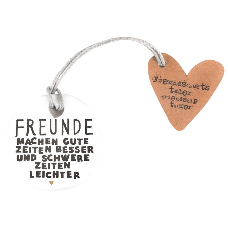 Freundschaftstaler Freunde Good old friends Porzellan