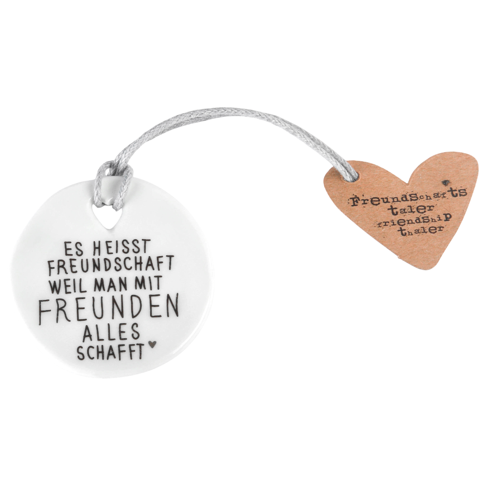 Freundschaftstaler Freundschaft Good old friends Porzellan