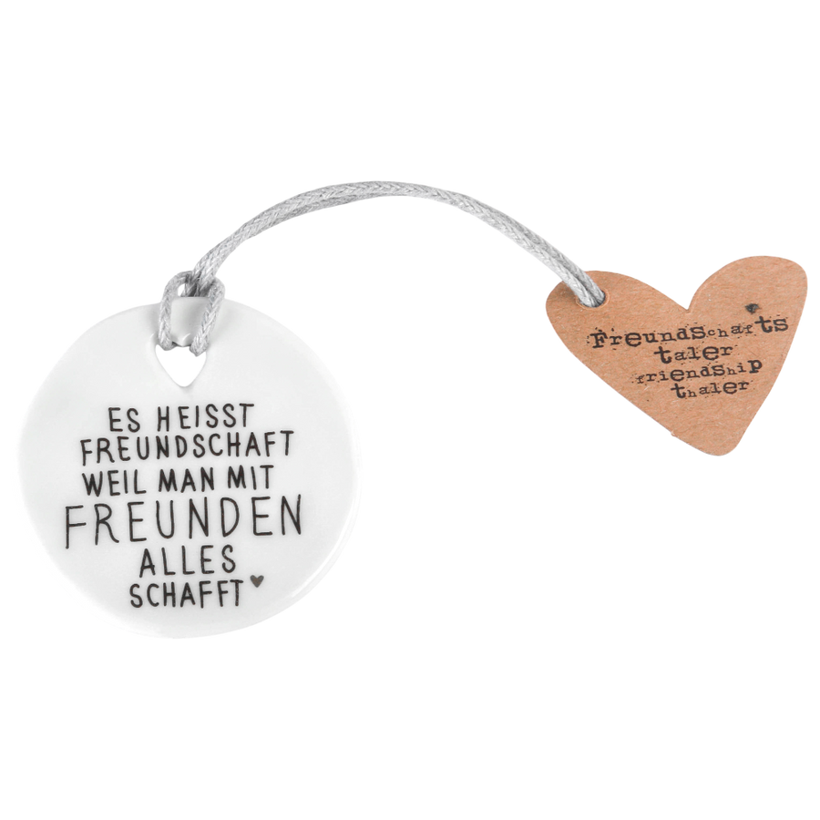 Freundschaftstaler Freundschaft Good old friends Porzellan