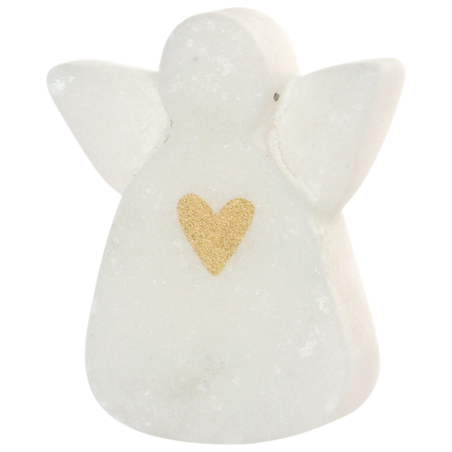 Good old friends Kleine Marmorengel Weiß goldenes Herz