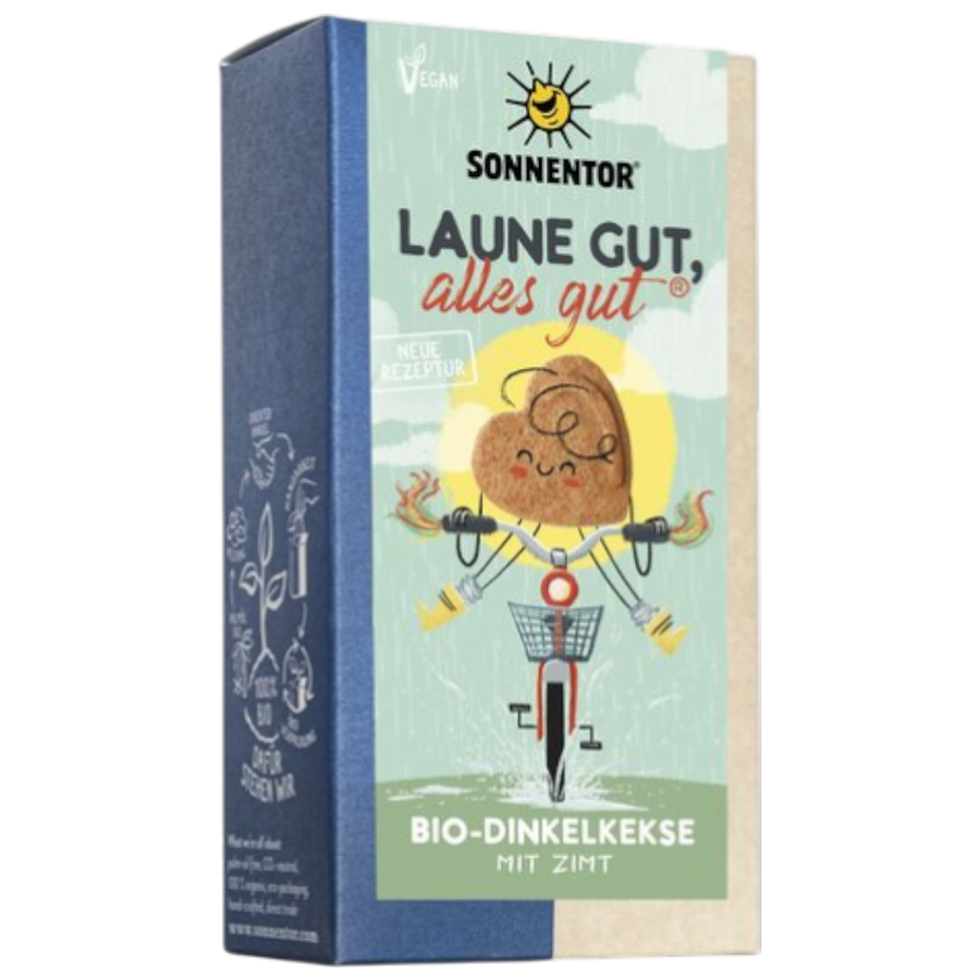 Sonnentor Laune gut alles gut Kekse 125g – Bio, Dinkel, Zimt, Mandeln