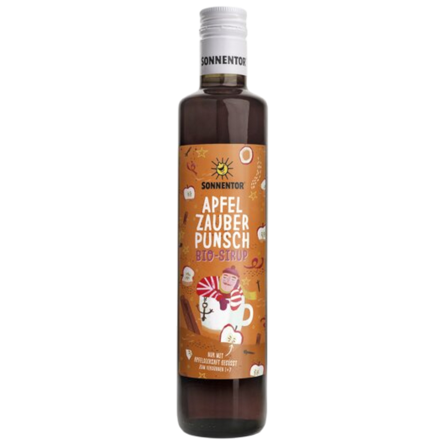 Sonnentor Apfelzauber Punsch Sirup - Bio-Fruchtsirup mit Äpfeln und weihnachtlichen Gewürzen, gesüßt mit Apfeldicksaft