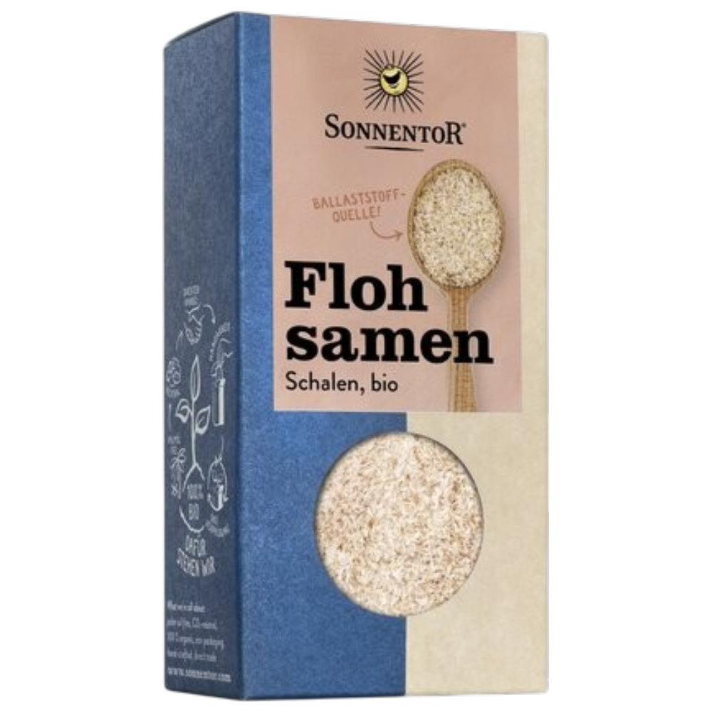 Sonnentor Flohsamenschalen 50g – Bio Flohsamenschalen für Müsli Smoothies und Joghurt