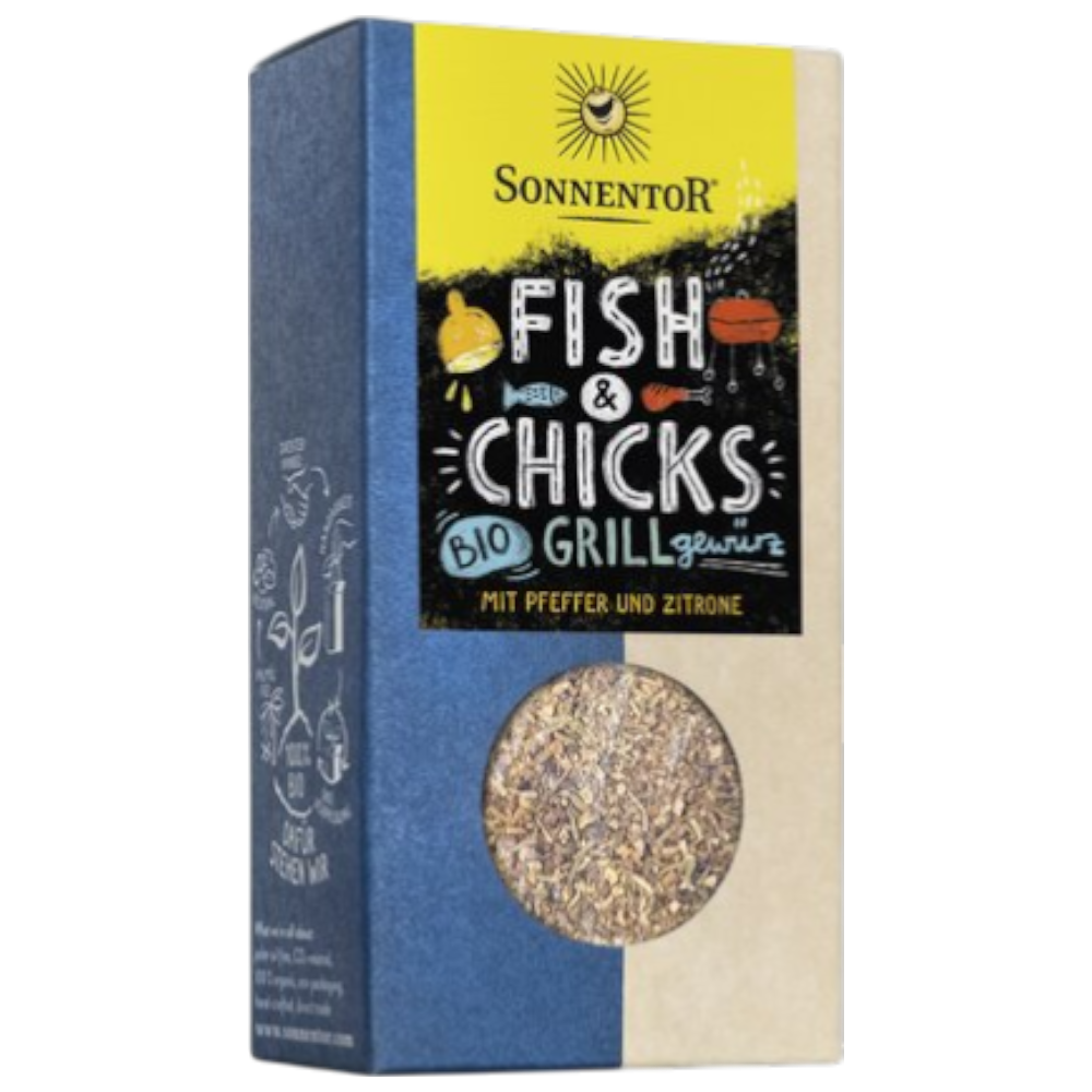 Sonnentor Fish & Chicks Grillgewürz 55g – Bio, Zitronenpfeffer, Grillen, vegan