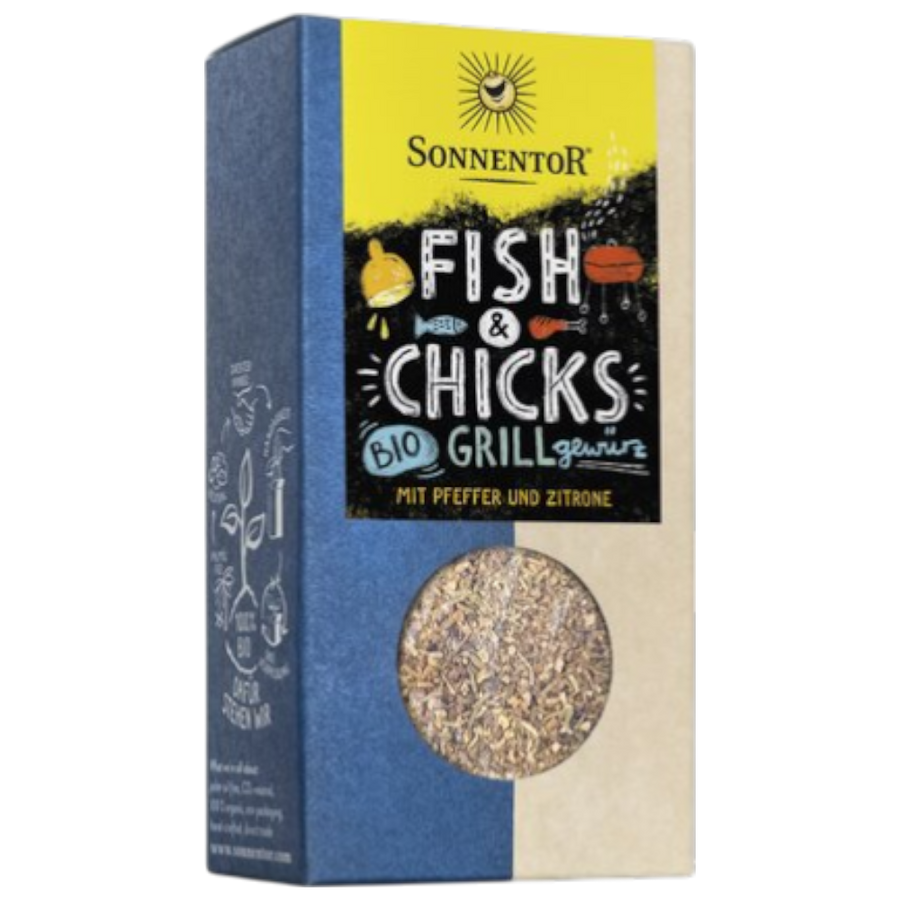 Sonnentor Fish & Chicks Grillgewürz 55g – Bio, Zitronenpfeffer, Grillen, vegan
