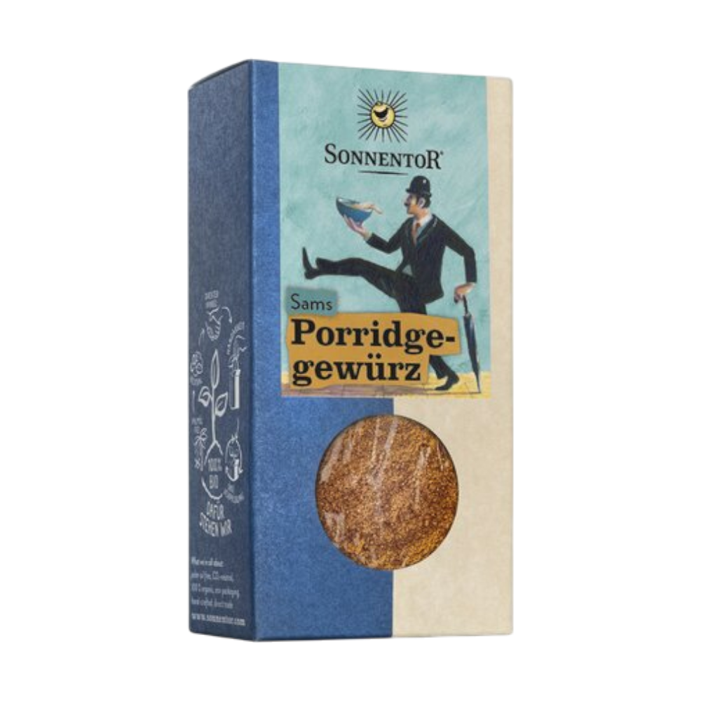 Sonnentor Sams Porridge Gewürz Bio 70g – Bio-Gewürzmischung mit Zimt, Muskat, Kardamom, Orangengranu
