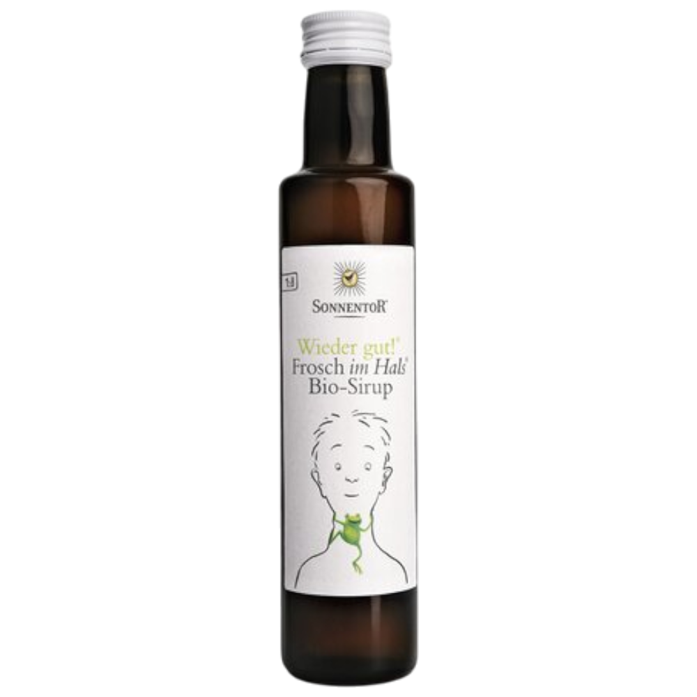 Sonnentor Frosch im Hals® Sirup - Bio-Kräuter-Sirup mit Tannenwipfeln, Thymian, Spitzwegerich, Salbei und Pfefferminze