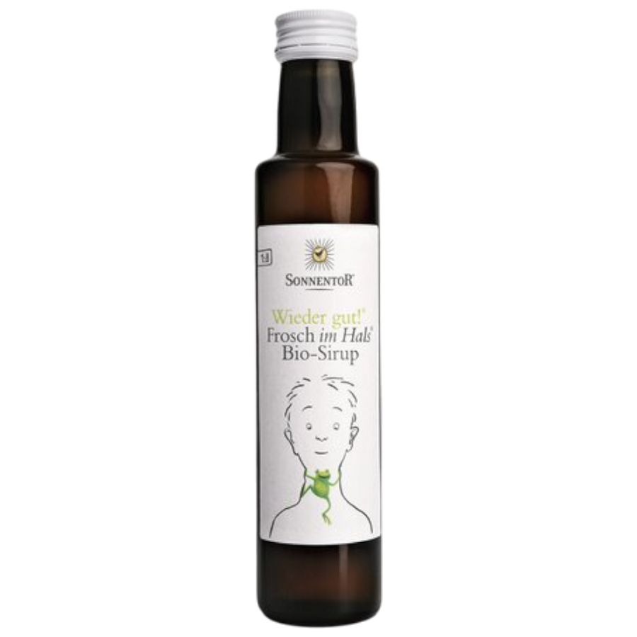 Sonnentor Frosch im Hals® Sirup - Bio-Kräuter-Sirup mit Tannenwipfeln, Thymian, Spitzwegerich, Salbei und Pfefferminze