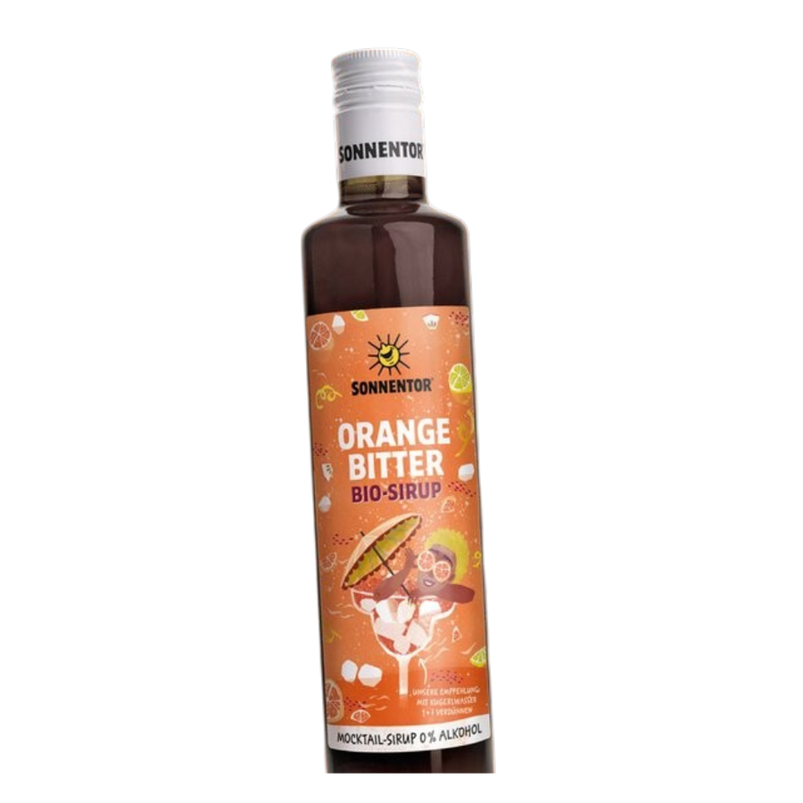 Sonnentor Orange Bitter Sirup 500 ml – Bio Fruchtsirup mit Chinin für alkoholfreien Aperitivo