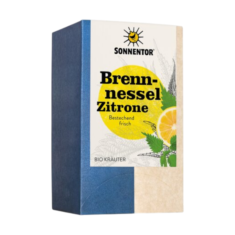 Sonnentor Brennnessel-Zitrone Bio Kräutertee 21,6g – Tee mit Brennnessel, Zitronengranulat, Zitronen