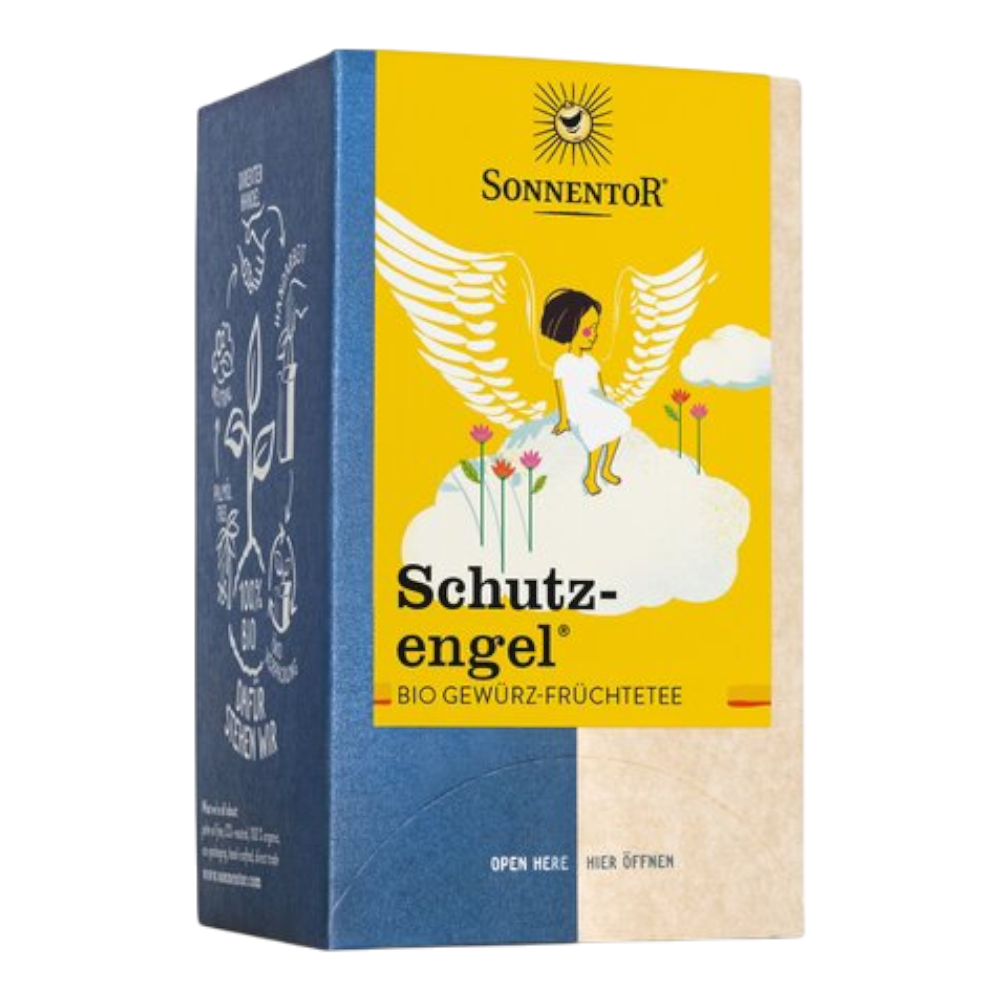 Sonnentor Schutzengel Bio-Gewürz-Früchteteemischung, 18 Doppelkammerbeutel mit Apfel und Koriander