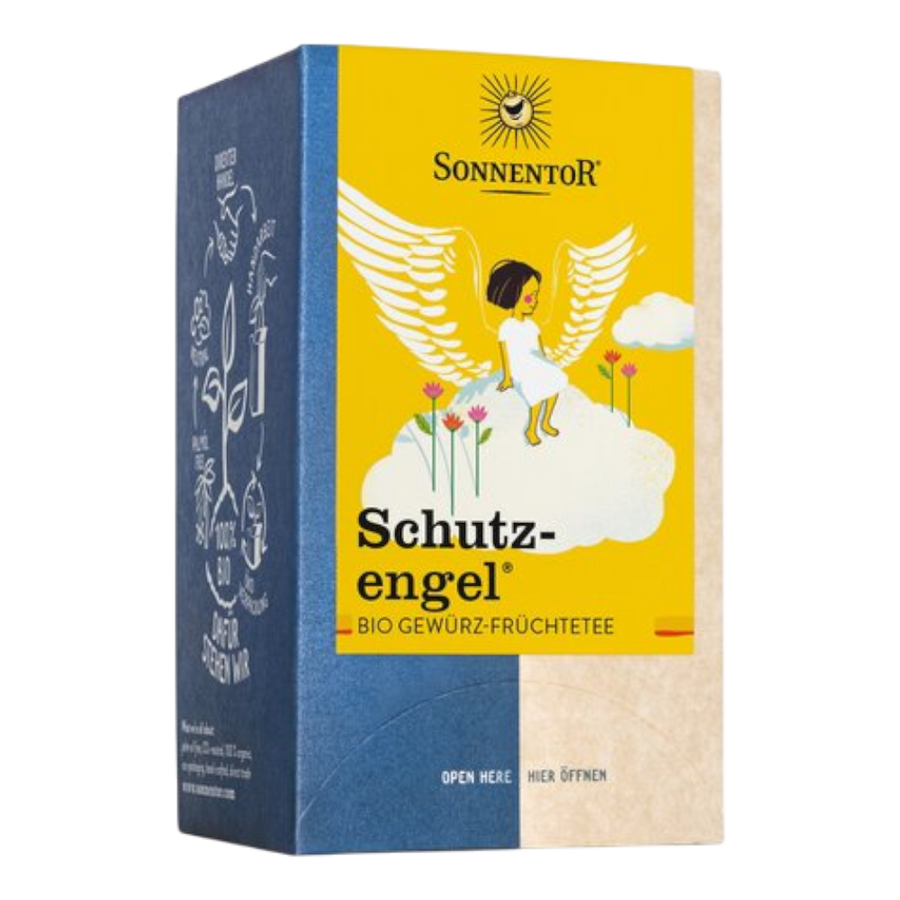 Sonnentor Schutzengel Bio-Gewürz-Früchteteemischung, 18 Doppelkammerbeutel mit Apfel und Koriander