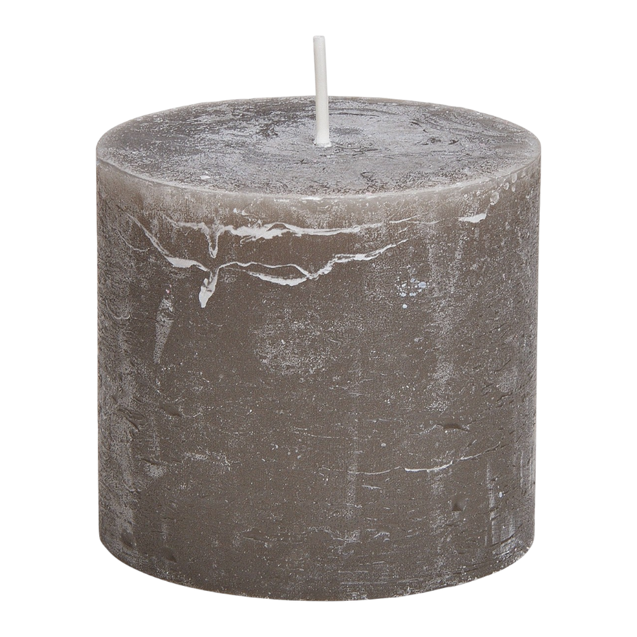 Kerze aus Wachs in Taupe, 10x9x10cm, elegante Wachskerze für moderne Wohnzimmer Dekoration