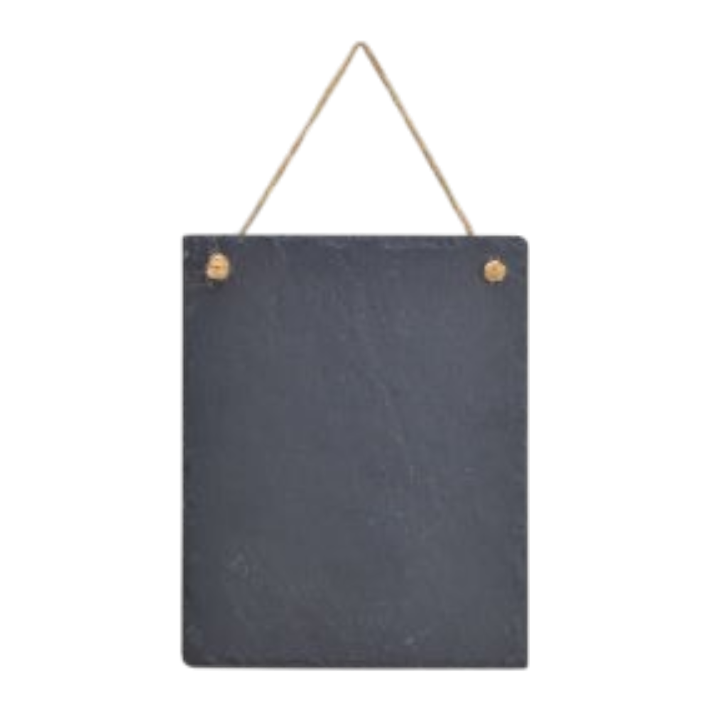 Hänger Tafel aus Schieferplatten Schwarz 20x25cm, elegante Schiefertafel aus natürlichen Schieferplatten, vielseitig beschreibbar