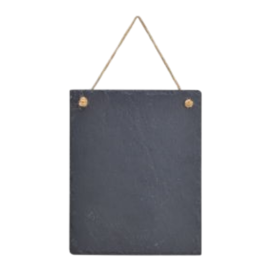 Hänger Tafel aus Schieferplatten Schwarz 20x25cm, elegante Schiefertafel aus natürlichen Schieferplatten, vielseitig beschreibbar
