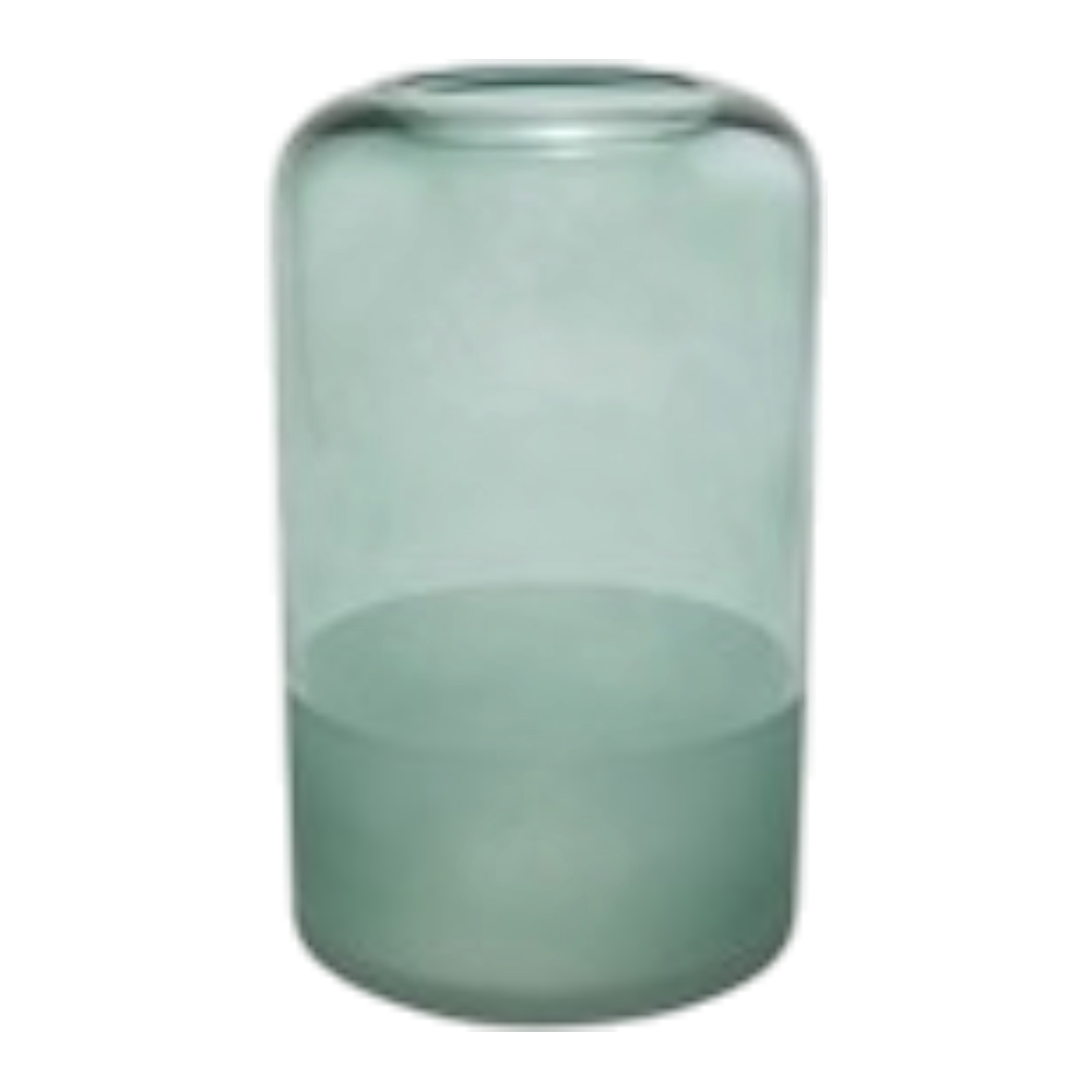 Dekovase aus mattiertem Glas in grün, 12x20cm, elegante Glasvase für Wohnzimmer-Dekoration