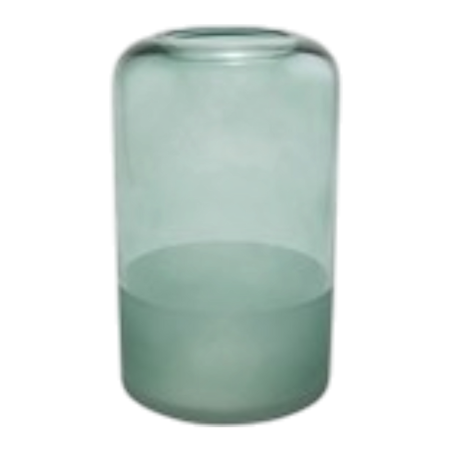 Dekovase aus mattiertem Glas in grün, 12x20cm, elegante Glasvase für Wohnzimmer-Dekoration