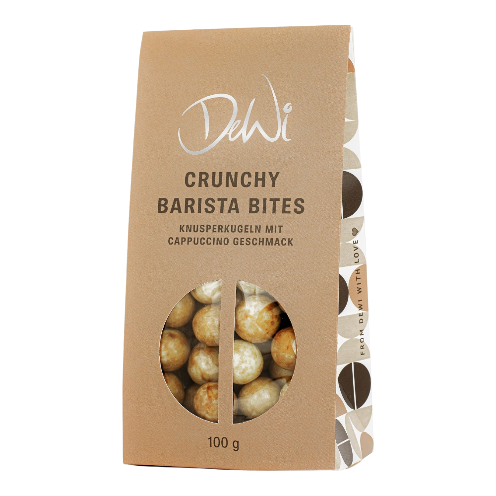 DeWi Knusperkugeln mit Cappuccino 100g – Kaffee, Snack, Schokolade, Italien