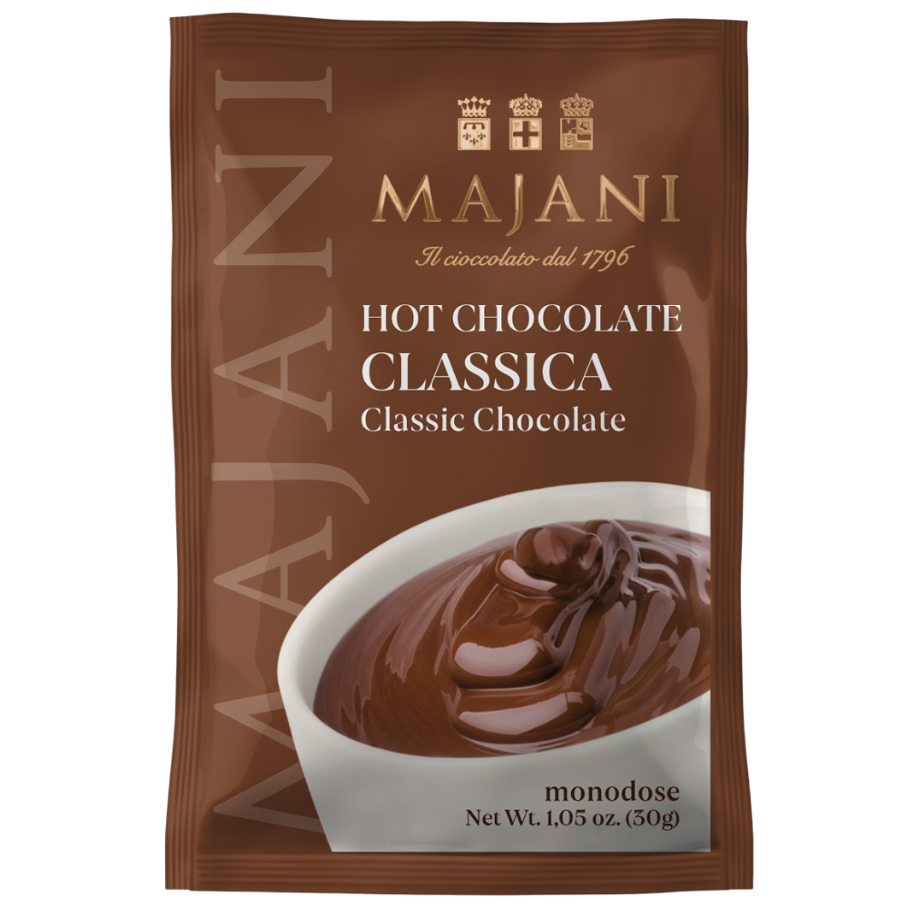 Majani Hot Chocolate Classica - klassisches Trinkschokoladenpulver glutenfrei für authentische heiße Schokolade