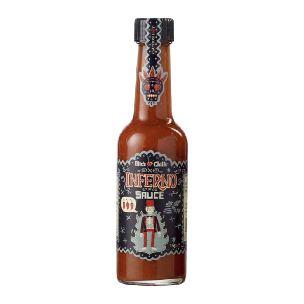Mics Chilli Inferno Sauce Original 155g - feurige Habanero-Chili-Sauce mit 8 Habaneros, 50.000 Scoville, fruchtig-feurige Schärfe