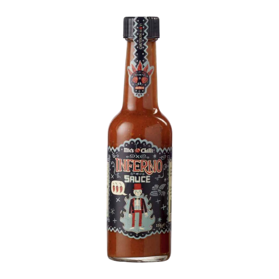 Mics Chilli Inferno Sauce Original 155g - feurige Habanero-Chili-Sauce mit 8 Habaneros, 50.000 Scoville, fruchtig-feurige Schärfe