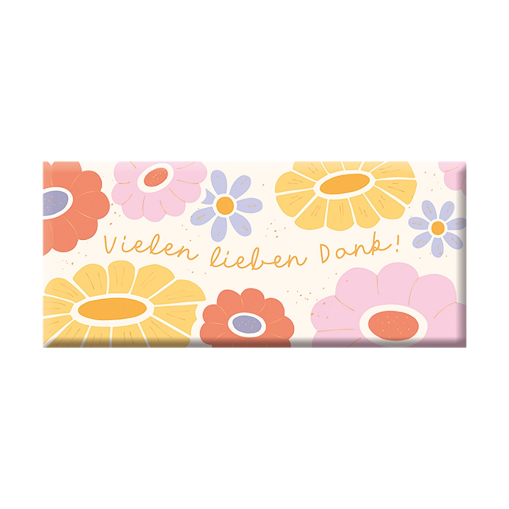 Grafik Werkstatt Dankeschön-Schokolade 30g mit goldener Aufschrift Vielen lieben Dank!