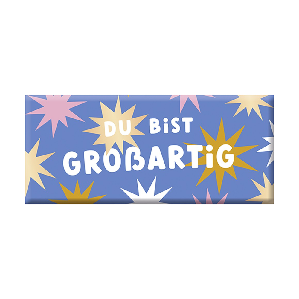 Grafik Werkstatt Motivations-Schokolade 30g mit goldener Aufschrift Du bist großartig!