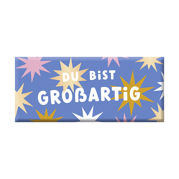 Grafik Werkstatt Motivations-Schokolade 30g mit goldener Aufschrift Du bist großartig!