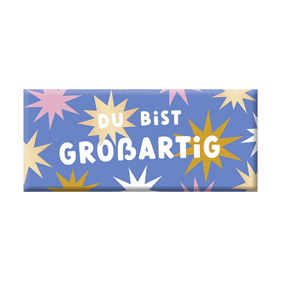 Grafik Werkstatt Motivations-Schokolade 30g mit goldener Aufschrift Du bist großartig!
