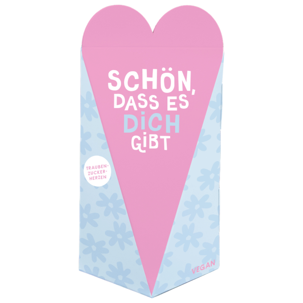 Grafik Werkstatt Traubenzuckerherzen 75g – Schön, dass es dich gibt, fruchtig