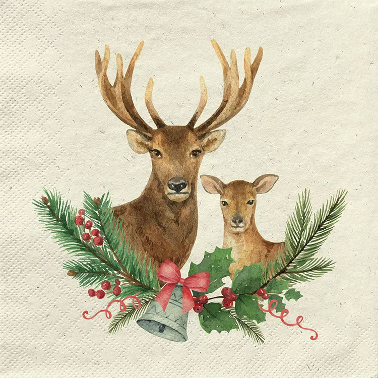  Lunch Grasservietten traditional christmas in gras gruen, 33x33cm, klassische Weihnachtsservietten für Tischdekoration