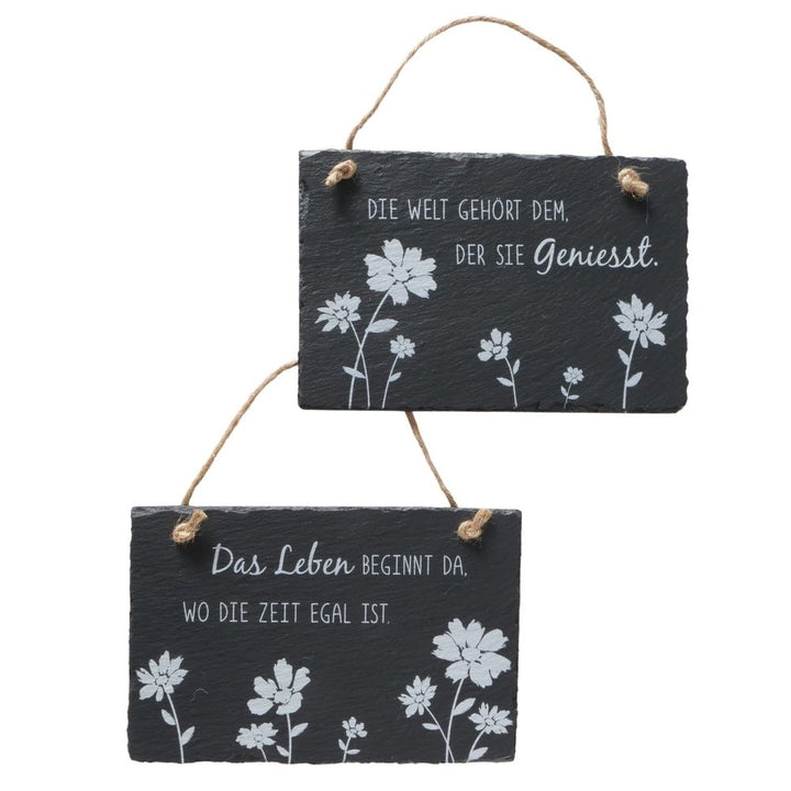 Schild Esra, 2 sort. 1 Stück, B14 cm, L 21 cm, H 0,5 cm