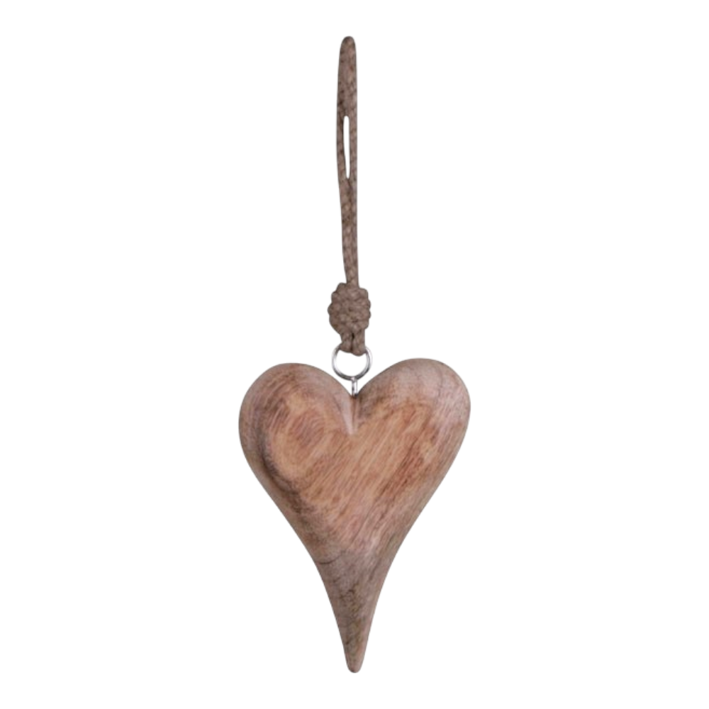 HerzHänger Dost natur Holz 4,5x1x6,5 cm aus natürlichem braunem Holz, hochwertige Verarbeitung, charmante Herzdekoration
