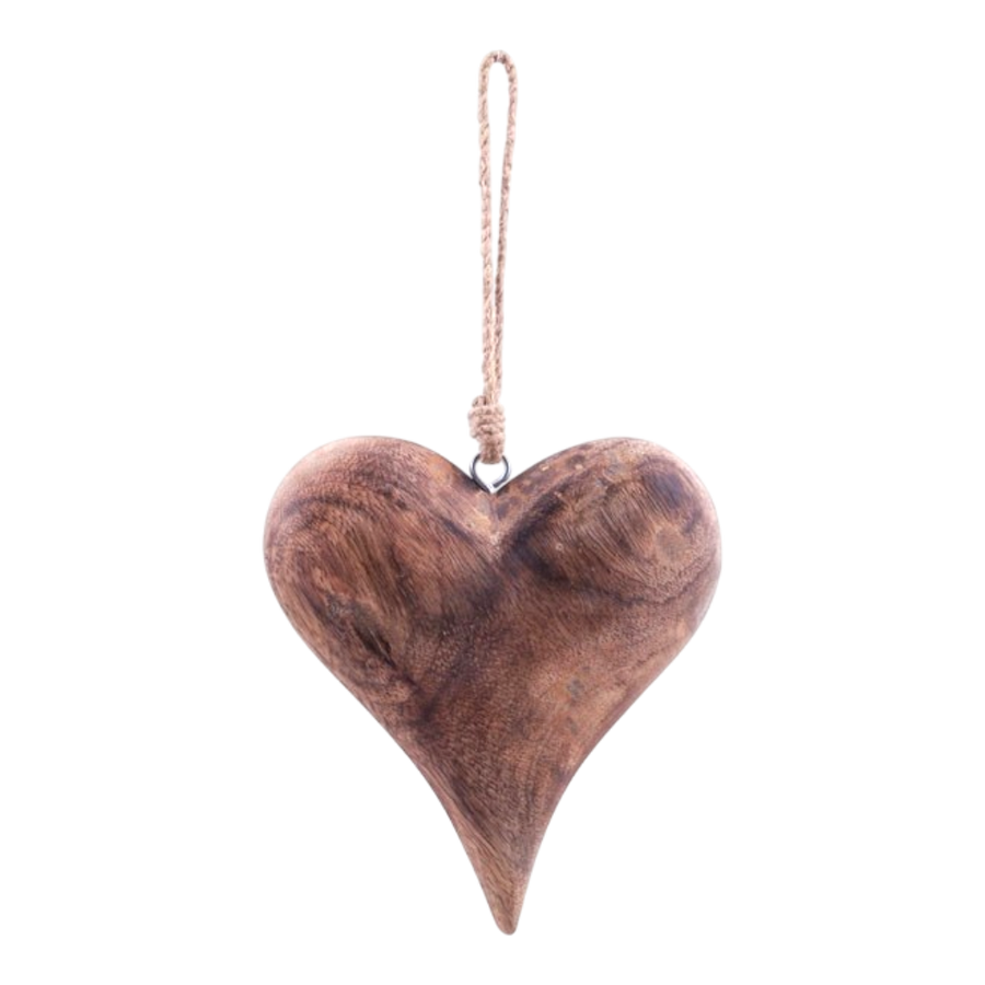 HerzHänger Dost natur Holz 15x3x16 cm aus natürlichem Holz, extra große Ausführung, hochwertige Verarbeitung, beeindruckende Herzdekoration