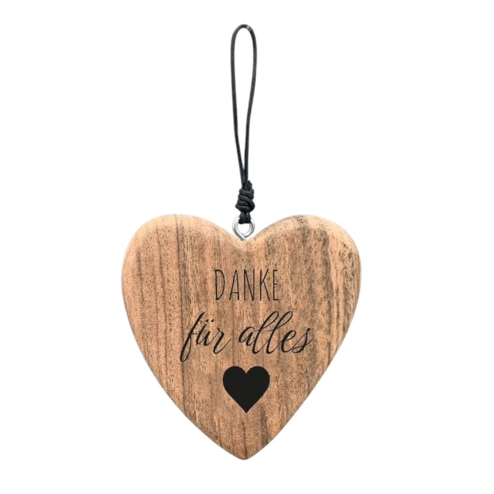 HerzHänger Dost aus naturbelassenem Holz, Herzanhänger 10x1,5x10 cm